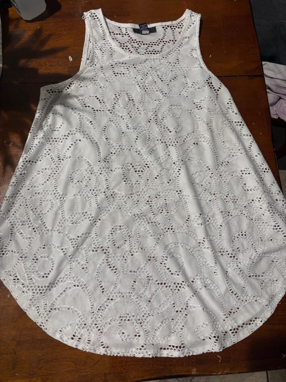 Alfani White Eyelet A-Line Sleeveless Dress for Girls